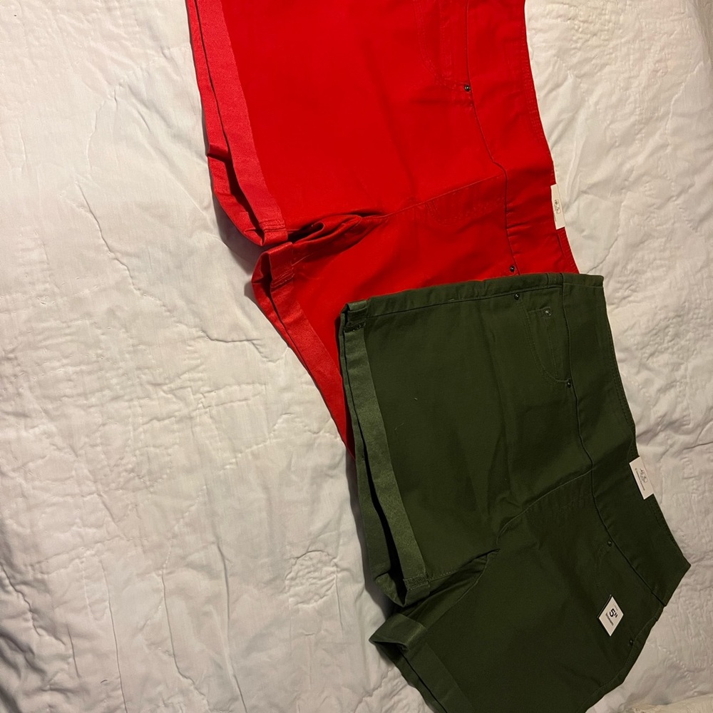 2 pair colored denim shorts